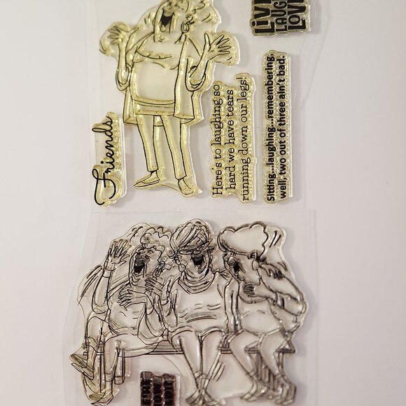 #104 Stamp Set Funny Ladies Friendship Laughter Happy - Picture 7 of 7